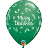 Baloane Latex 11''/28 cm - Merry Christmas, Qualatex 97348