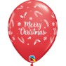 Baloane Latex 11''/28 cm - Merry Christmas, Qualatex 97348