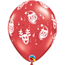 Baloane latex Mos Craciun si Reni, Q 21605, Set 6 buc