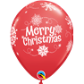 Baloane latex 11"/28 cm Merry Christmas, Q 55239