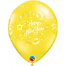 Baloane latex 11" inscriptionate Happy New Year, Qualatex 60136