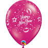 Baloane latex 11" inscriptionate Happy New Year, Qualatex 60136