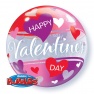 Balon Bubble 22"/56 cm, Red and Pink Hearts, Q 27404