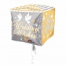 Balon Folie Cubez Shimmering Wedding Wishes - 38x 38 cm, Amscan 28779
