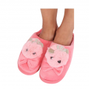 Papuci pufosi de casa forma iepuras - roz, Radar 039, marimi 37-38