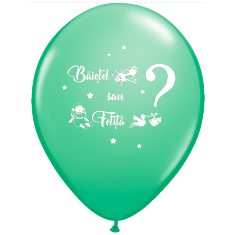 Balon Latex Jumbo 48 cm - Baietel sau Fetita?, diverse culori, Radar, 5 buc