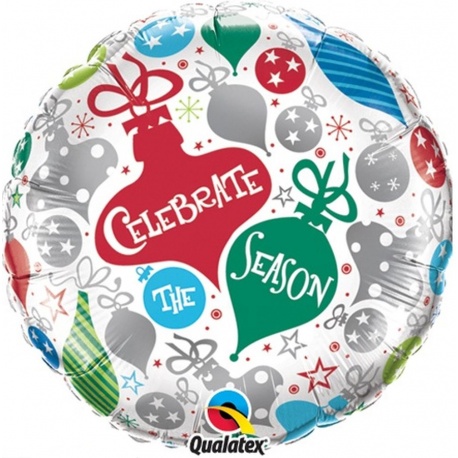 Folie 45 cm - globulete Craciun, Qualatex 15561, 1 buc