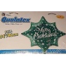 Folie 34''/86 cm Star Green - Merry Christmas, Qualatex 10163, 1 buc