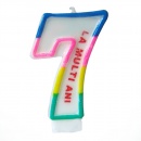 Lumanare aniversara pentru tort, Cifra 7 cu mesajul "La multi ani!", Radar SMFIT.LMA7, 1 buc