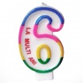 Lumanare aniversara pentru tort, Cifra 6 cu mesajul "La multi ani!", Radar SMFIT.LMA6, 1 buc