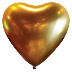 Baloane latex 30 cm/ 12'' Heart Satin Luxe Gold Sateen