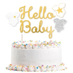 Cake Decoration Hello Baby Paper