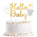 Cake Decoration Hello Baby Paper