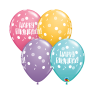 Baloane latex 11''/28 cm Birthday Dots & Sprinkles, Qualatex