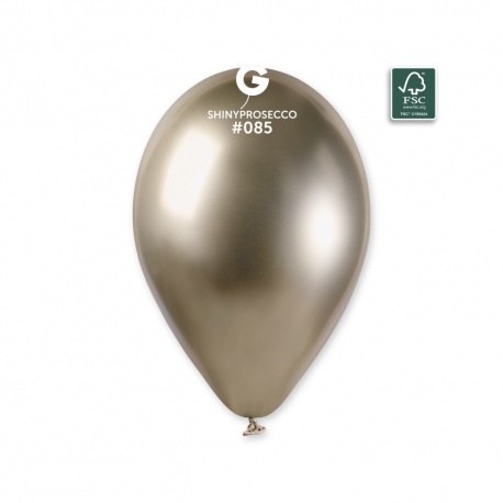 Baloane latex 33 cm Prosecco - Shiny (Chrome), Gemar 120.85, set 10 buc
