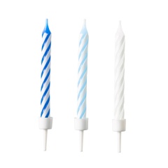 Lumanari aniversare cu suport pentru tort sky blue cu spirale - 6.3 cm