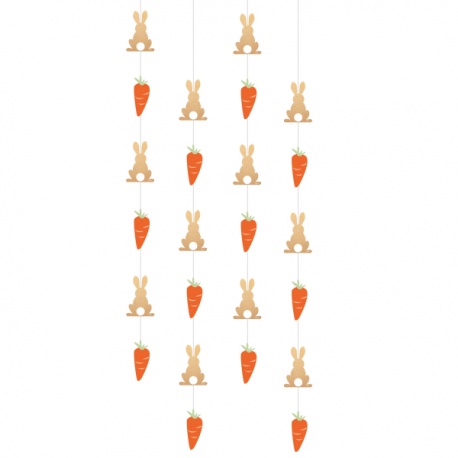 Decor tip perdea din hartie iepurasi pentru Paste - A9913404