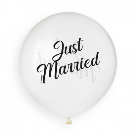 Balon latex jumbo 48 cm Crystal  Just Married - G940763