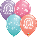 Baloane latex 11''/28 cm Birthday Boho Rainbows - Q29191